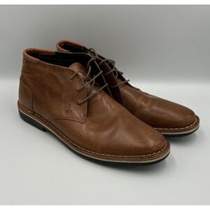 Steve Madden Men Hestonn Chukka Boots Size US 8.5 Tan Brown Leather